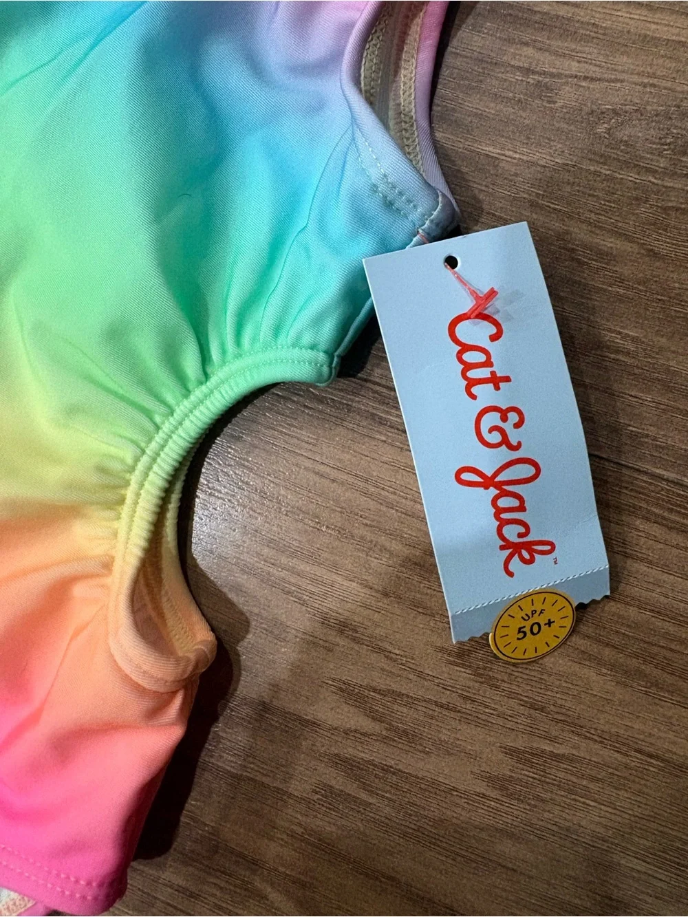 Cat & Jack Rainbow Ombre One-Piece Swimsuit - Pink, Yellow, Green, Blue